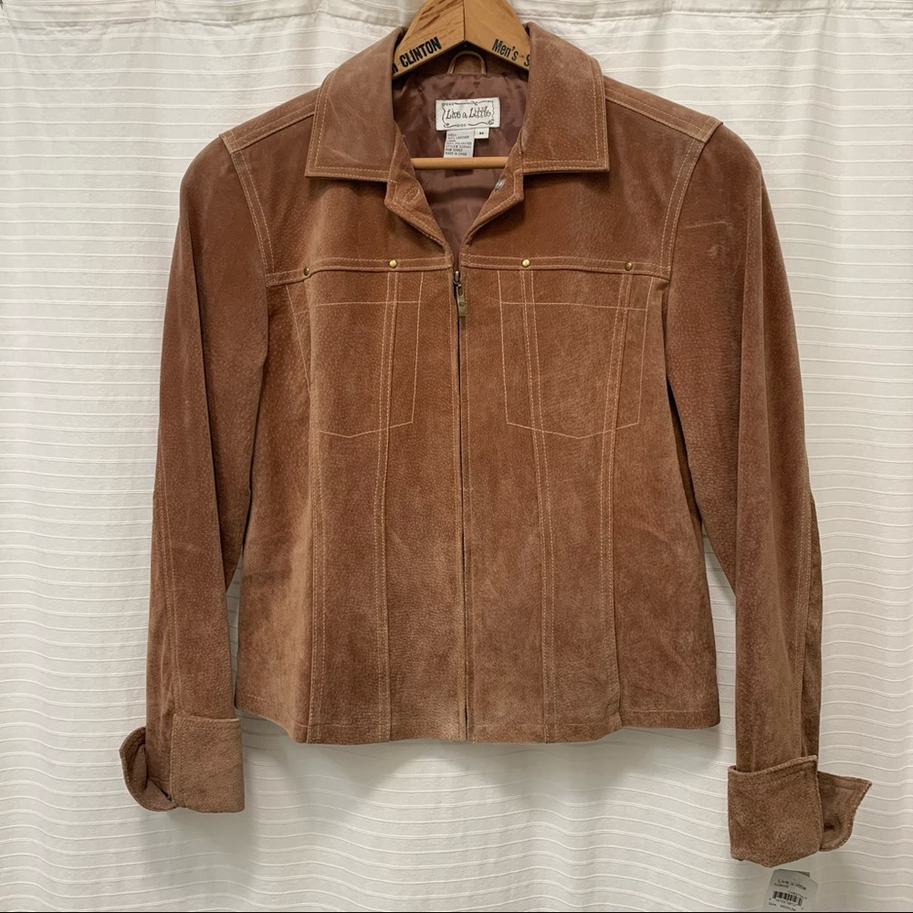Tan washable suede jacket, M